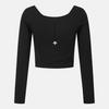 DESCENTE Women'S Square Neck Long Sleeve T-Shirt Black Sr122Ptl12