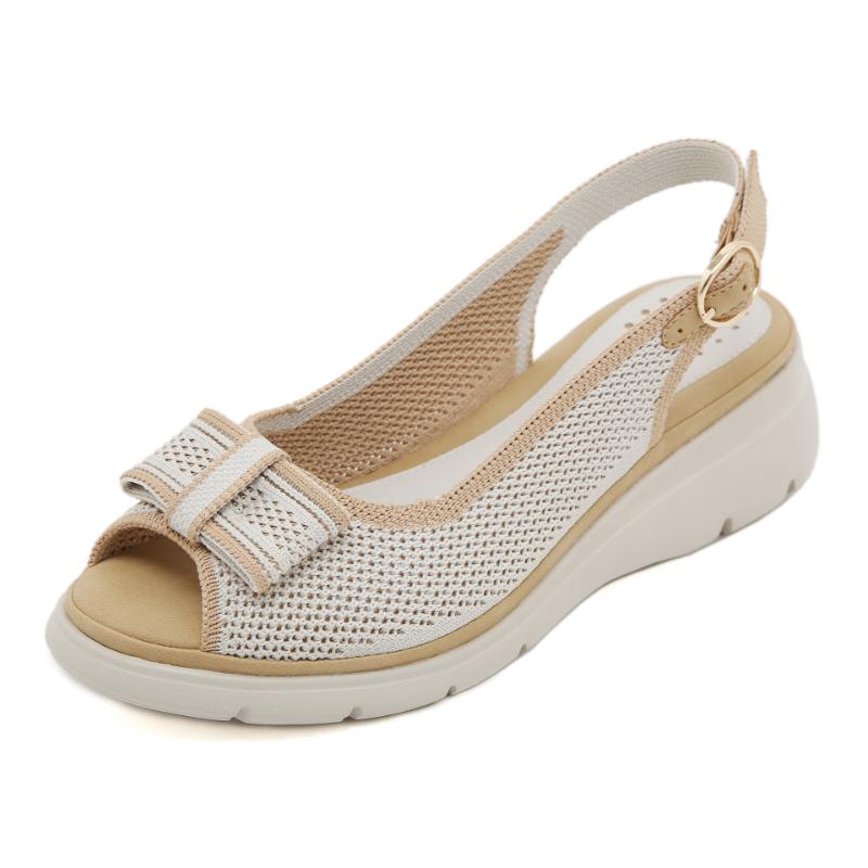 Sandali con zeppa alla moda, comodi, leggeri, traspiranti, con strass, temperamentali, semplici, per donna, eleganti, primaverili