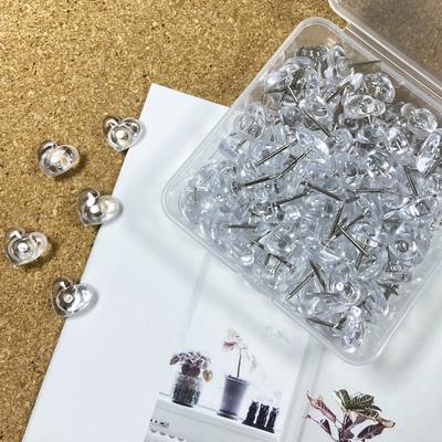 50/100 Peças Tachinhas Transparentes Coração de Amor Tachinhas Coração de Pêssego Pregos em L Pregos para Pintura Pregos para Painel de Madeira Pregos de Parede