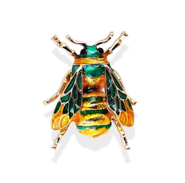 Cute Enamel Bee Brooches For Women Men Gold-Color Fly Insect Brooch Pins Scarf Dress Lapel Pin