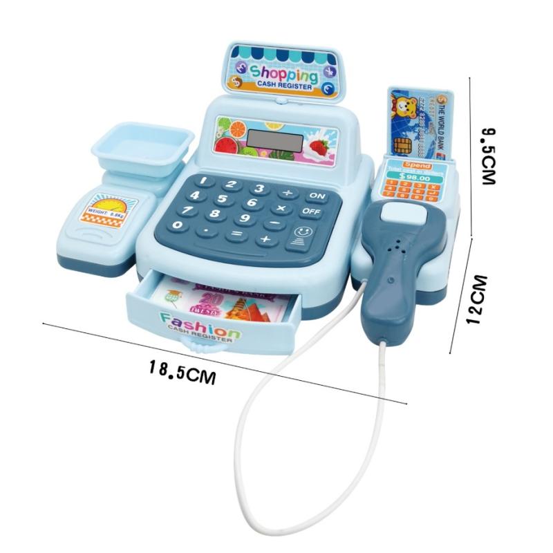 1 Set Electronic Game Lighting And Sound Effects Supermarket Cashier Toy Simulation Shopping Cash House Toys