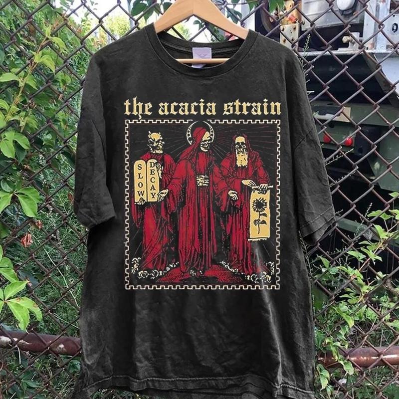 The Acacia Strain Decay Slow Gothic Floral Graphic T-Shirt