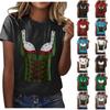Women's Casual Pullover Short Sleeve T-Shirt Oktoberfest Print Crew Neck Top Lightweight Soft Fabric Comfortable Fit