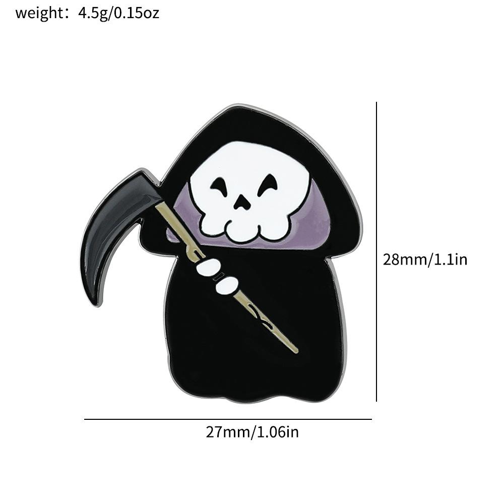 Креативная Личность Милый Хэллоуин Брошь Жнец Маска Ворона Магический Кот Металлическая Значок Значок Дьявола