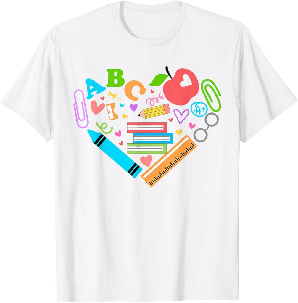 Funny Heart Graphic Love Valentine Outfit Teacher Unisex T-Shirt