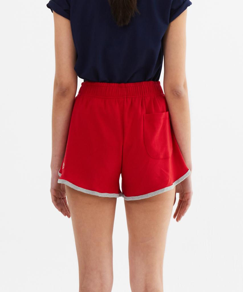 Minasu Color Combination Solid Line Short Pants_Red
