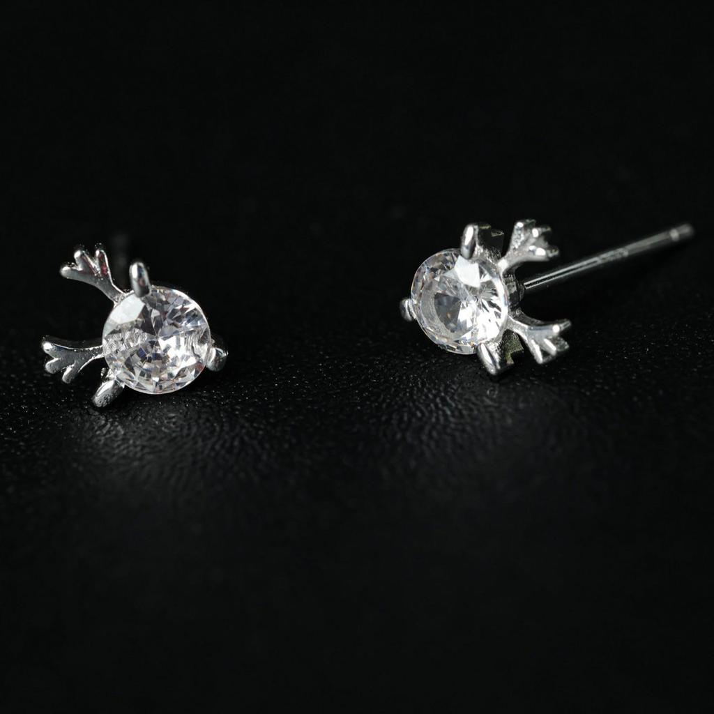 SHEIN Antler Stud Earrings S925 Silver Needle - Sweet Simple Christmas Gift Jewelry