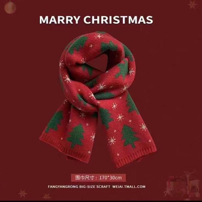 New red Christmas gift imitation cashmere scarf women's winter shawl trendy versatile scarf fashionable versatile