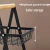 Wooden Handle Iron Art Fruit & Snack Storage Basket