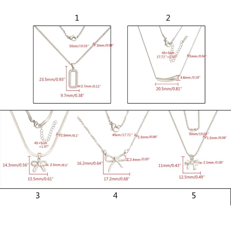 Geometry Bowknot Pendant Necklace Sweet Cool Clavicle Chain Necklace Jewelry