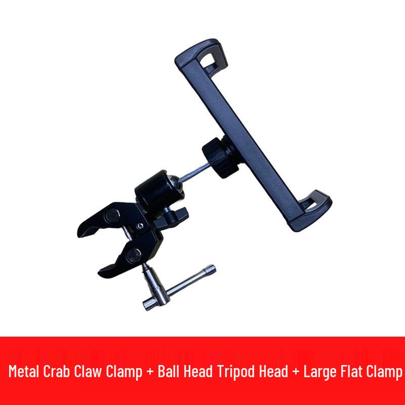 Mobile Live Streaming Stand with Metal Extension, Rotating Ball Head & Double 1/4 Clip - Multi-functional Desktop Magic Arm.