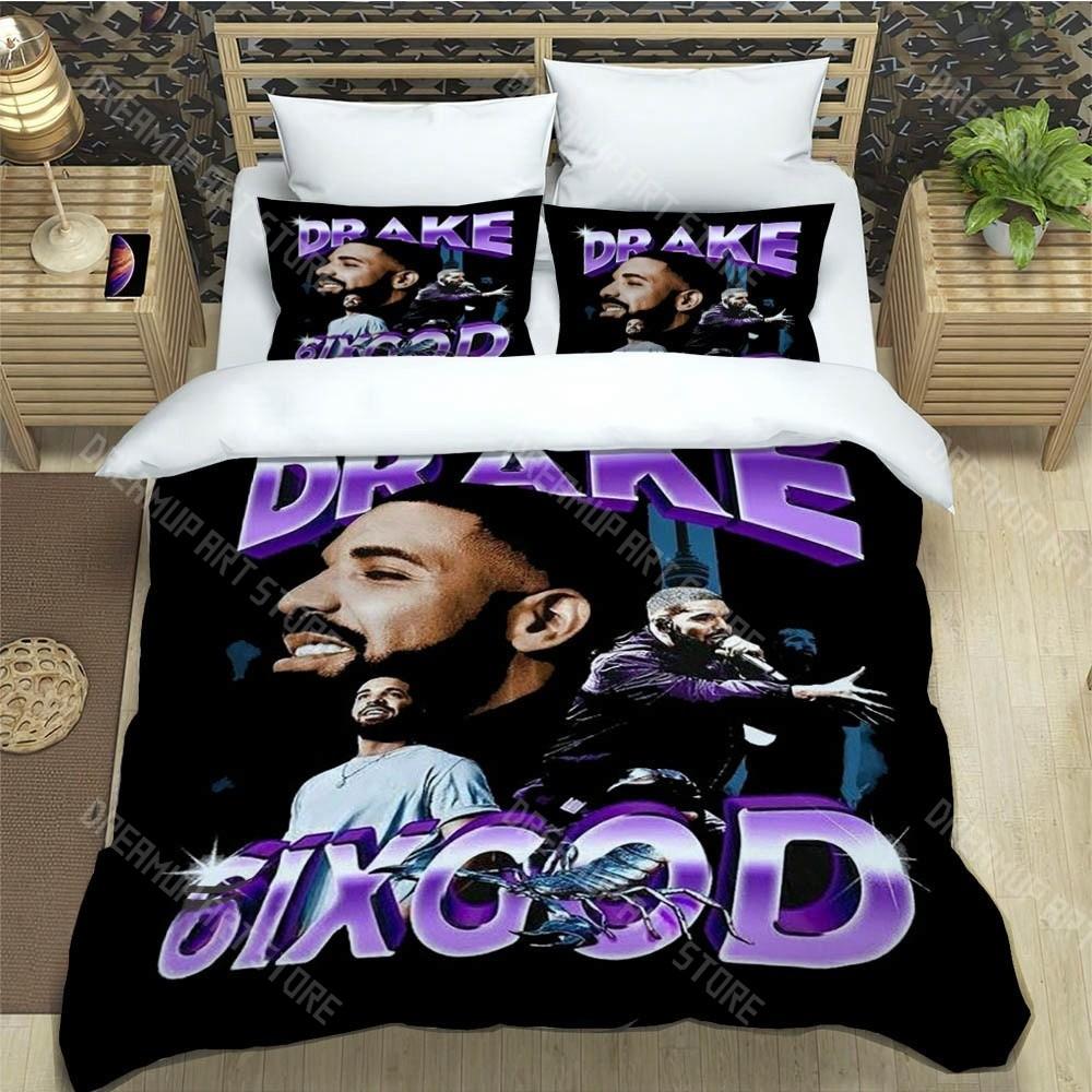 3D Printed Drake Rapper Bedding Set for Boys Girls Duvet Cover Pillowcase Twin Queen King Full Single Double Sizes