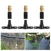 Three-Way Atomizing Nozzle Set Brass Misting Nozzles with Drip Irrigation Connector Adjustable Drip Irrigation Mister Set for Garden Patio Greenhouse
