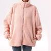 Women's Long-Sleeve Plush Fleece Jacket - Stand Collar, Short Length, Versatile for Autumn/Winter