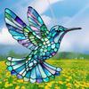 Acrylic Colorful Hummingbird Sun Catcher Hanging Pendant with Lanyard Easy To Install Bird Window Crafts Hanging Decor