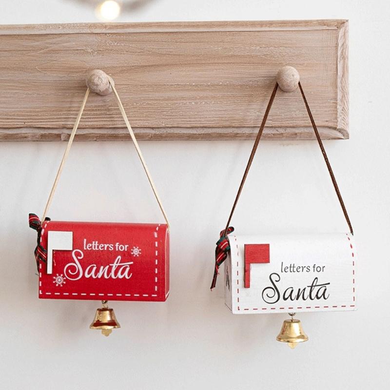 Wood Mailbox Hanging Ornament Weather Resistant Christmas Tree Decoration Easy Installation For Mantel Door Entryway