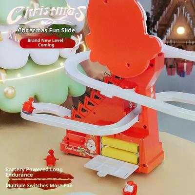 1 Set Weihnachtsmann Weihnachtsspielzeug Elektrischer Schneemann Untersetzer Mit Licht Musikstück Aktivität Für Jungen Mädchen Kinder Treppenrutsche Spielzeug