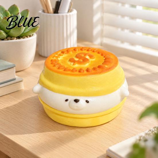 Hand Kneading Toys Food Shape Squeeze Toy Cute Smiling Toast Stress Relief Soft Slow Rebound Sensory Fidget Toy for Adults Anxiety Relief,