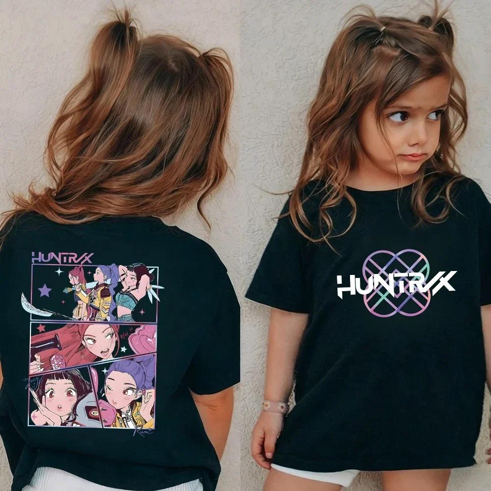 Kpop Lovci démonů Dětské tričko s krátkým rukávem Saja Chlapecké Kdis Tričko Roztomilé Kpop Lovci démonů Harajuku Tričko pro chlapce dívky