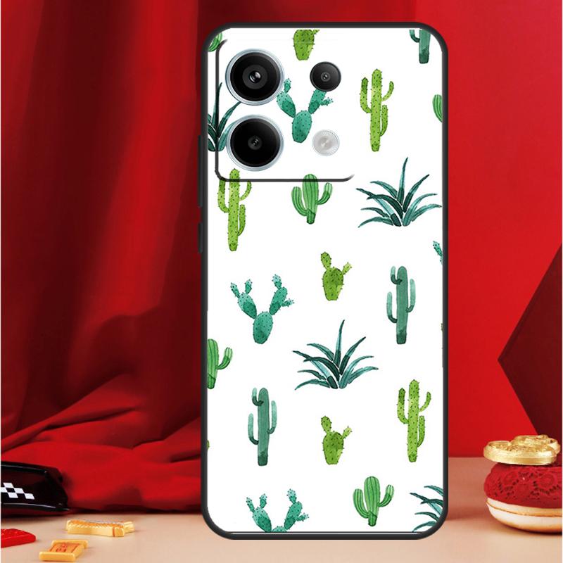 Plant Cactus Case For Xiaomi Redmi Note 9 10 11 12 13 Pro Plus 9S 10S 11S 12S Redmi 12 10C 9C 13C Coque