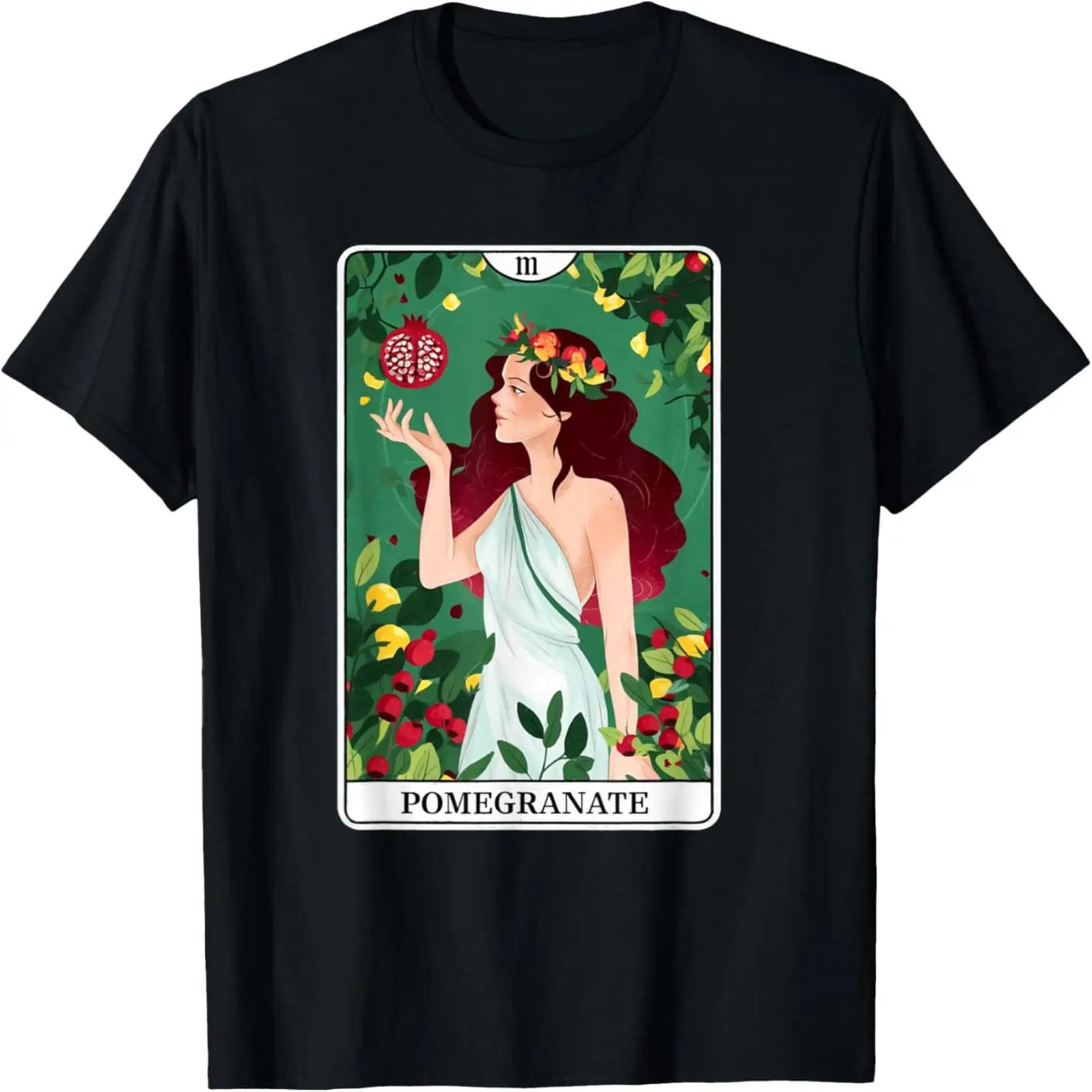 Pomegranate Tarot Card Fruit Lover Women Persephone s Art T-Shirt S