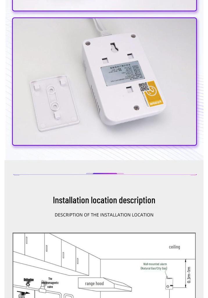National Standard 3C Gas Leak Detector for Kitchen - Certified Alarm for Coal, Natural, and Liquefied Gas.