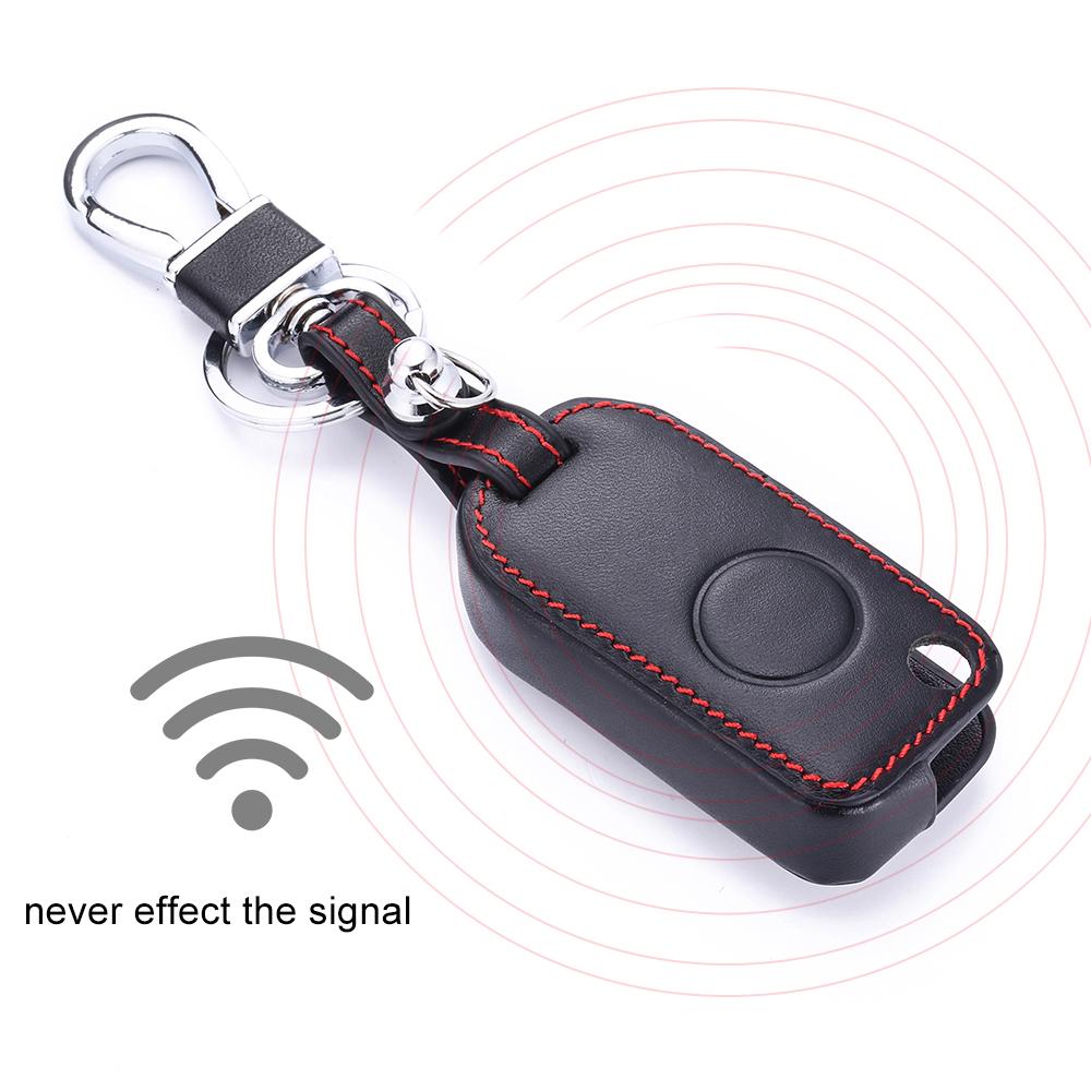 Leather Car Key Case For Mercedes Benz C E S Ml Sl Ml55 Amg S500 Sl500 1 Button Folding Remote Fob Cover Keychain Protector
