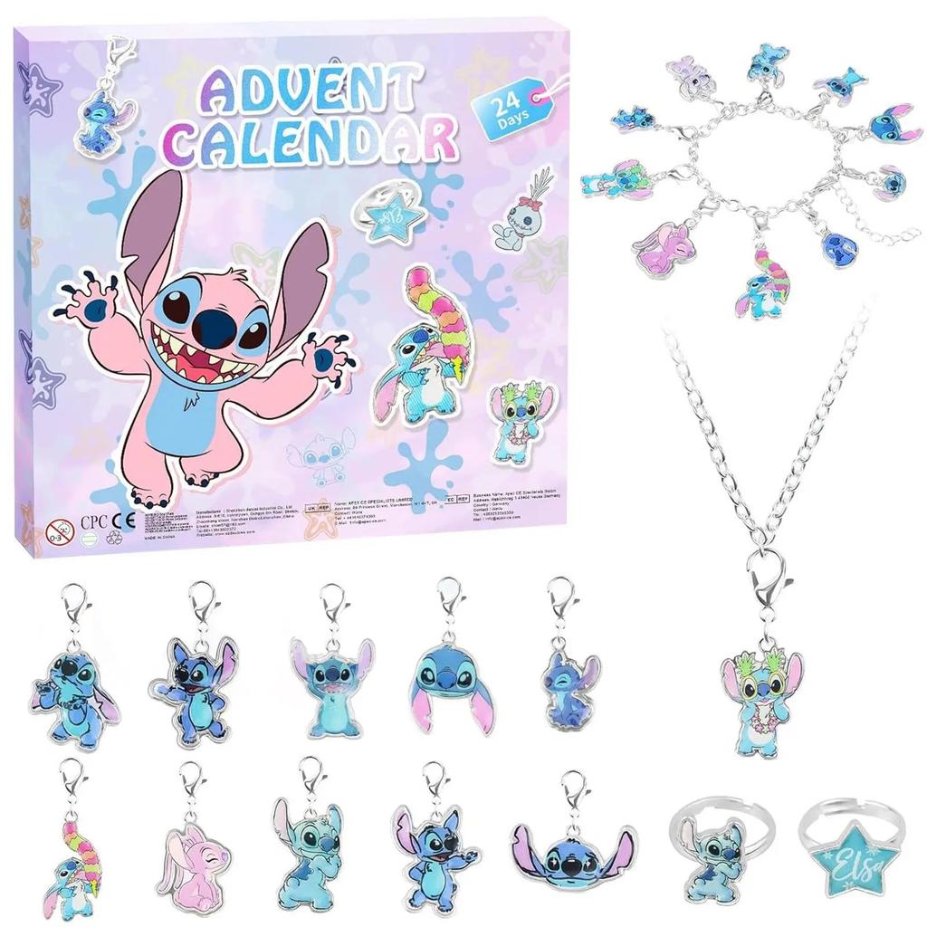 Christmas Stitch Necklace Style 24 Days Advent Calendar Jewelry Making Kit Fun Kids Toy Gift for Friends Children's Gift