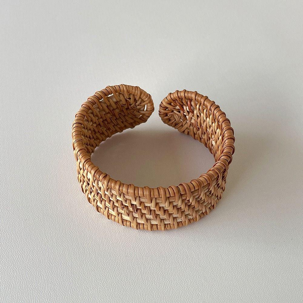 Simple Ethnic Style Bangle Vintage Bohemian Braided Bracelet Rattan Woven Bracelet  Vacation