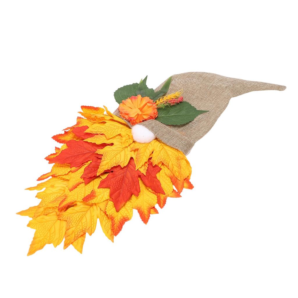 Gnome Autumn Wreath Artificial Maple Leaf Decor Gnome Door Hanging Garland for Home Porch Garden
