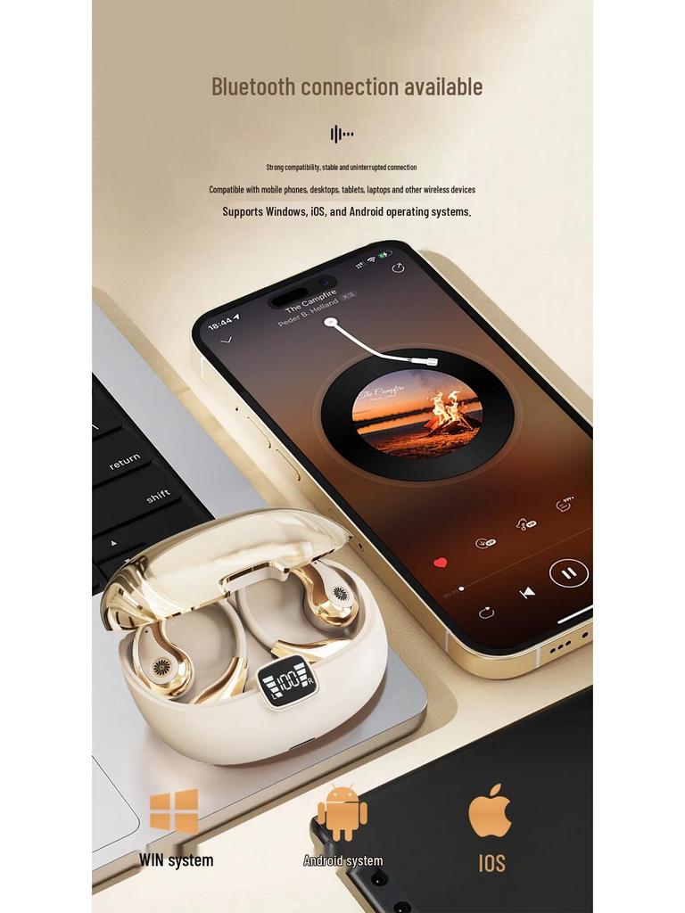 YX48 Wireless Bluetooth Ear-Hook Earbuds with HIFI Sound and ENC Noise Cancelling