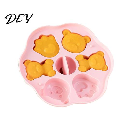 DIY Dessert Making Tools Silicone Bear Cake Mold, Steamer Safe Food Baking Pan for Kids, Nonstick Decorating Non Stick Reusable Heatproof Muffin