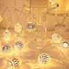 Iron Moroccan Ball Light String Ramadan Atmosphere Decoration LED Light String Cabinet Courtyard Decoration Hollow Ball