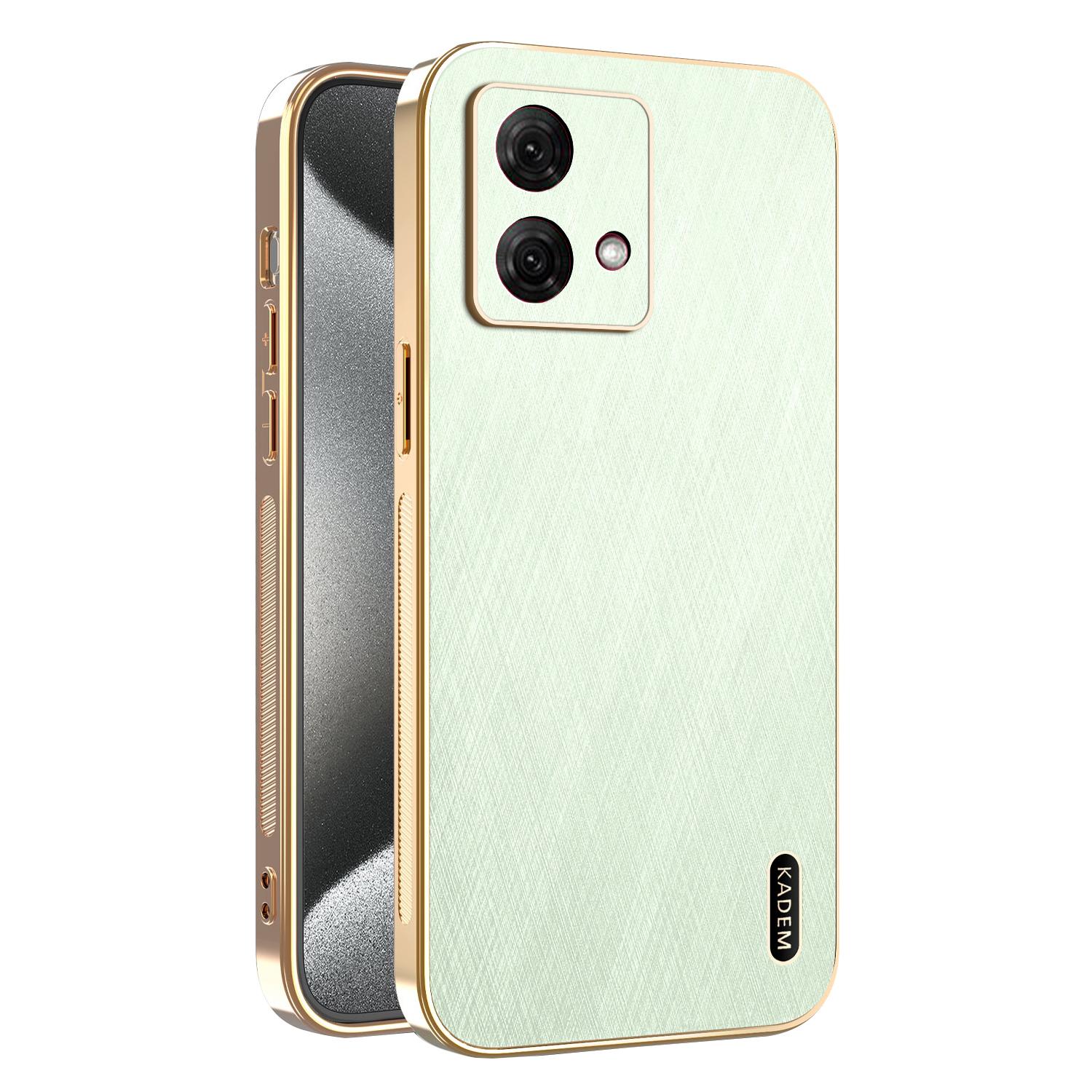 

KADEM For Motorola Moto G84 5G Case Electroplating Silk Texture PU+TPU Phone Back Cover Green