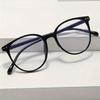 2PCS Ladies' Large Frame Circular Glasses Retro College Style Anti Blue Light Lenses Suitable for Women