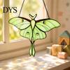 Colorful Light Refraction Decor Stained Glass Style Window Hanging, Acrylic Moth Suncatcher, Decorative Hanging Pendant with Sunlight Catcher