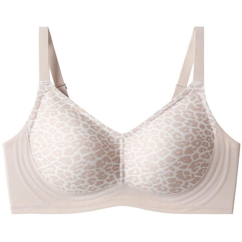 Seamless Wire Free Leopard Print Women Soft Support Push Up Thin Bra