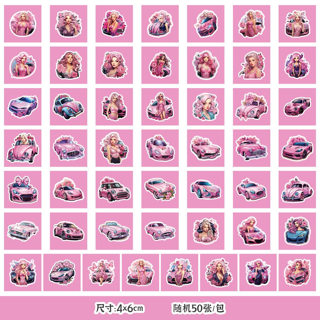 50 Pictures of Non-repeat Cute Style Graffiti Stickers Mobile Guitar Decoration Waterproof Stickers Children DIY Hand Account Stickers