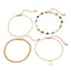 Salircon Y2K Boho Colorful Crystal Chain Foot Anklet Women Summer Beach Vacation Barefoot Anklets Chain Charm Jewelry Accessory