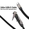240W Invisible Holder Charger Cable Fast Charging Data Cable 2-in-1 Foldable Phone Holder Data Cable for iphone 17 For Android