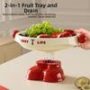 Dopamine Fruit Plate Multifunctional High Footed Candy Snacks Plater Bottom Drainage Handle High Footed Tray Desktop Ornament