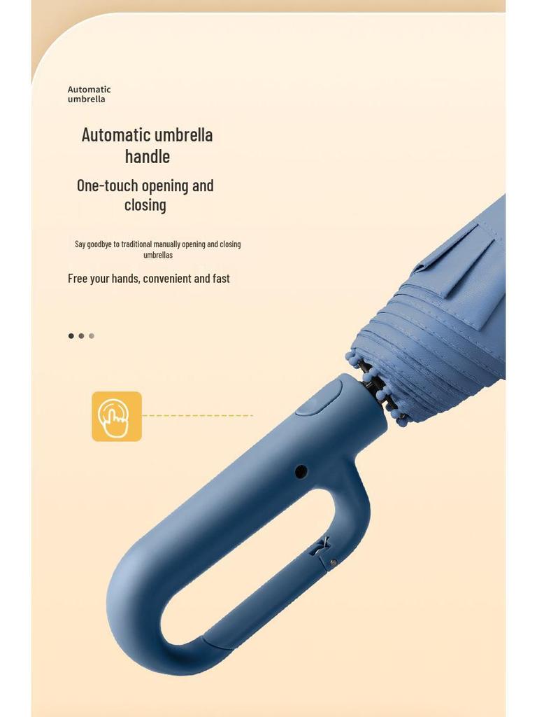 Automatic Windproof Folding Umbrella with Sun Protection, Reverse Design for All Weather, Black