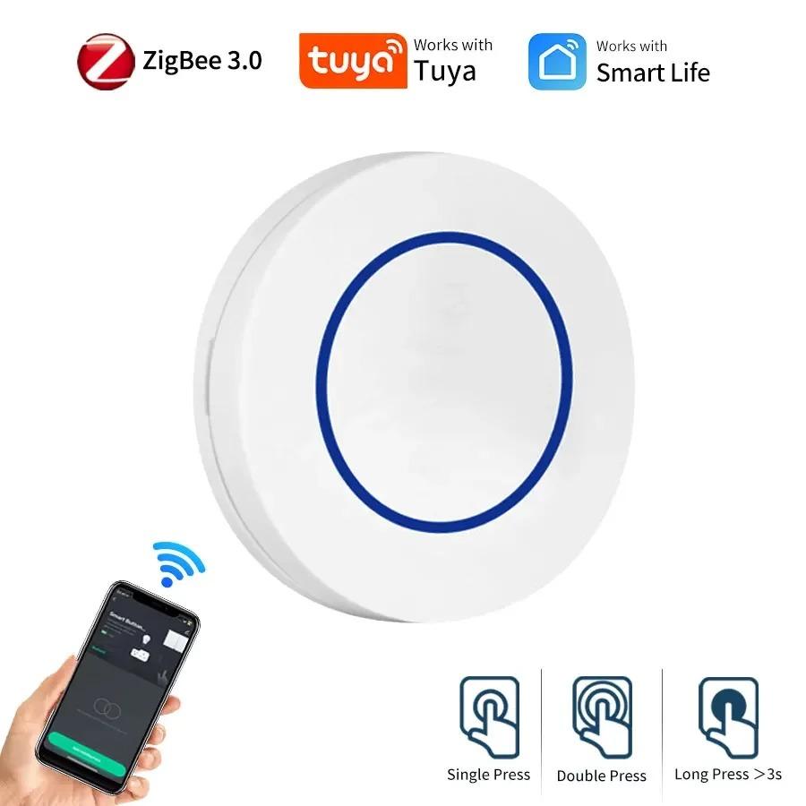 Tuya Zigbee Smart Switch Intelligent Scence Button Wireless Remote Control Smart Life Alexa Google Assistant Gateway Required