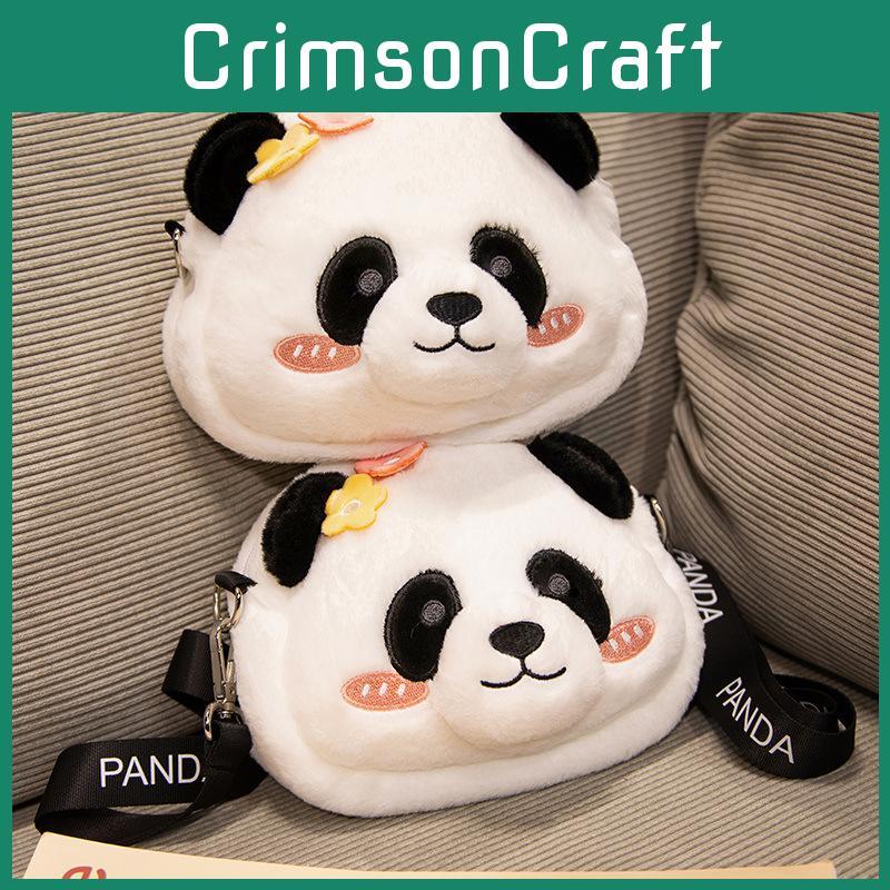 Charming Panda Stuffed Animal Mini Backpack For Girls Cute Plush Crossbody Bag