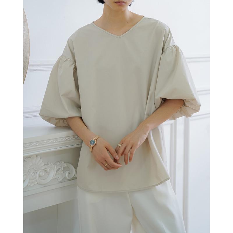 Summer Loose Large Edition Women's Shirt Cotton Oversized Lantern Sleeve Crew Neck Top
