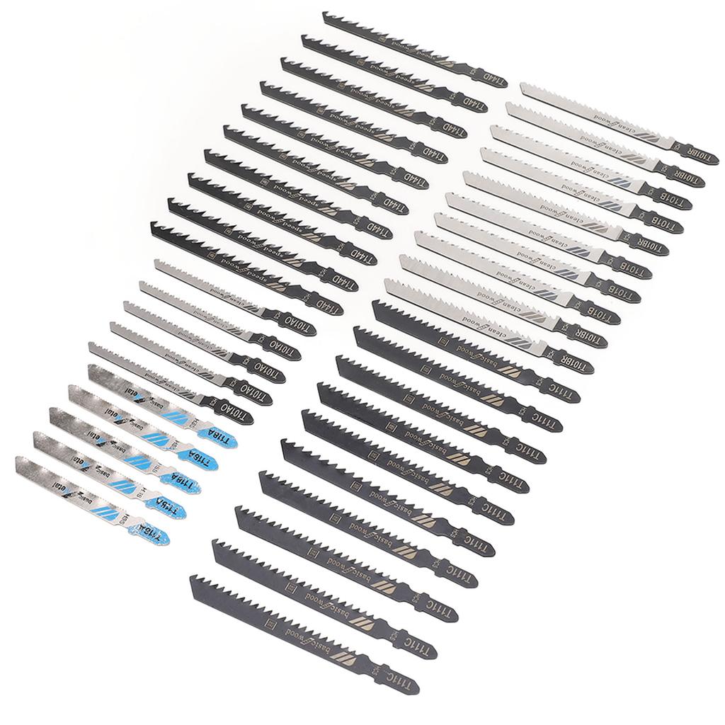 40Pcs Jigsaw Blade 6 Types High Speed Steel Reciprocating Sabre Saw Cutting Tool for Wood