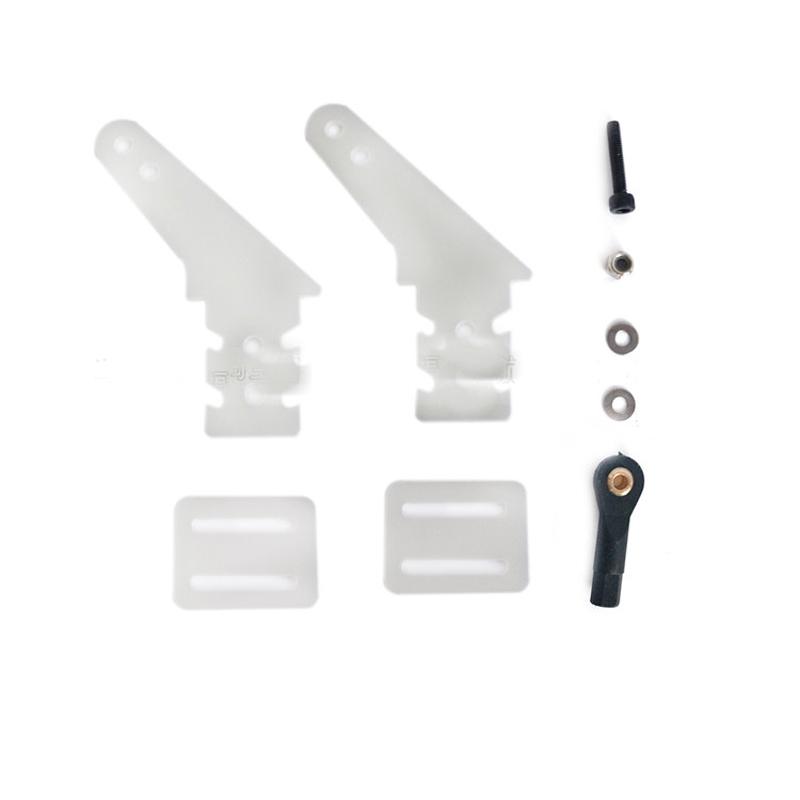 4PCS Glass Fiber Vertical Servo Rudder Rocker Arm Horn + Ball End Head Connecting Rod Set For 26-50CC Oil-powed RC Airplane