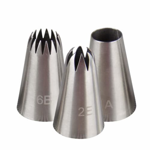 Sada 3 kulatých a květinových cukrářských špiček, nerezová ocel, pro výrobu květin, dortů, zdobení, cupcakes, pečení, DIY pekařské nástroje (Sada 3 Rou