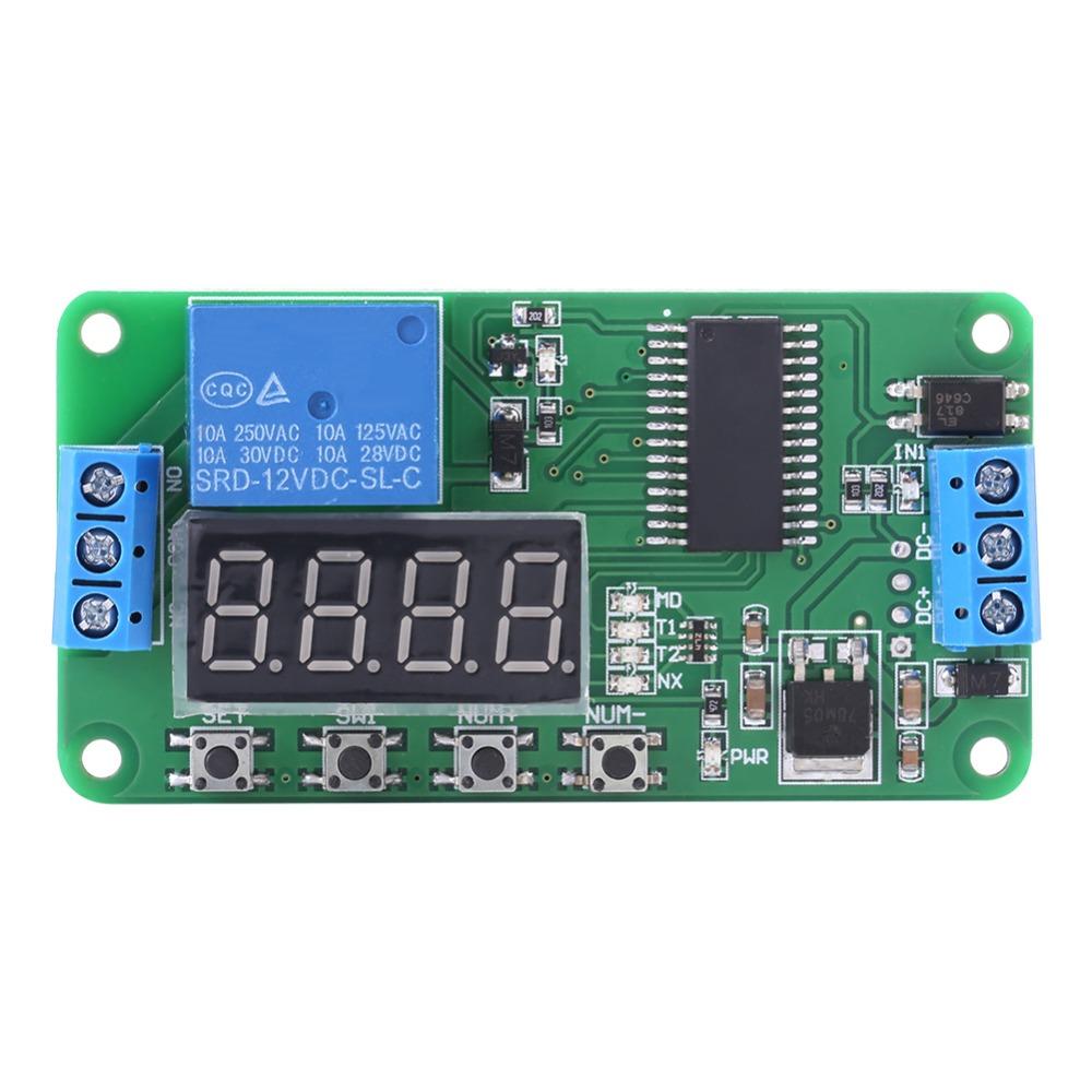 Control Module CE030 Delay Relay 1 Channel Multifunctional Time Delay Relay DC12V Digital Display Timer Relay Electrical Systems