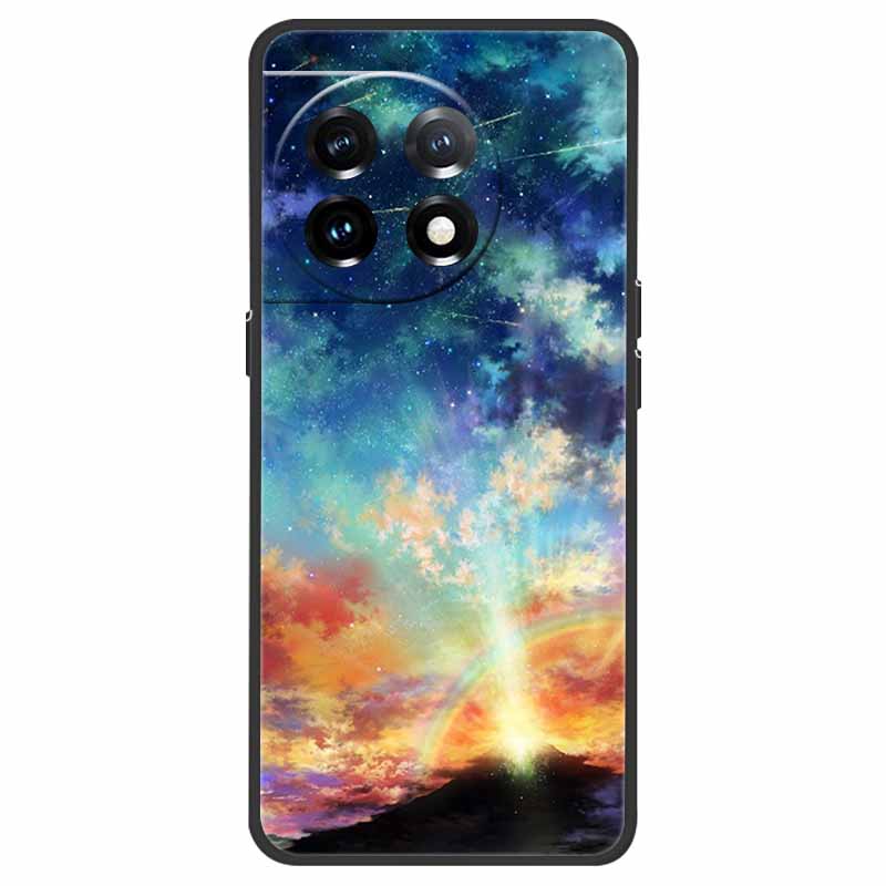 For OnePlus 11 5G Case One Plus 11R Flower Marble Black Bumper Soft TPU Silicone Cover for OnePlus 11 / 11R 5G Phone Cases Capas